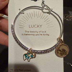 14k flash plated bracelet with two Elephant Charms